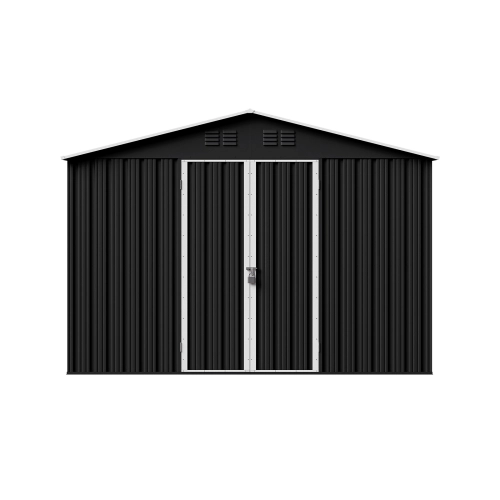 Domek narzędziowy metalowy NORDVIC 283x313 cm - Ocynkowany, Dwuspadowy Dach, Wentylacja, Cold Grey